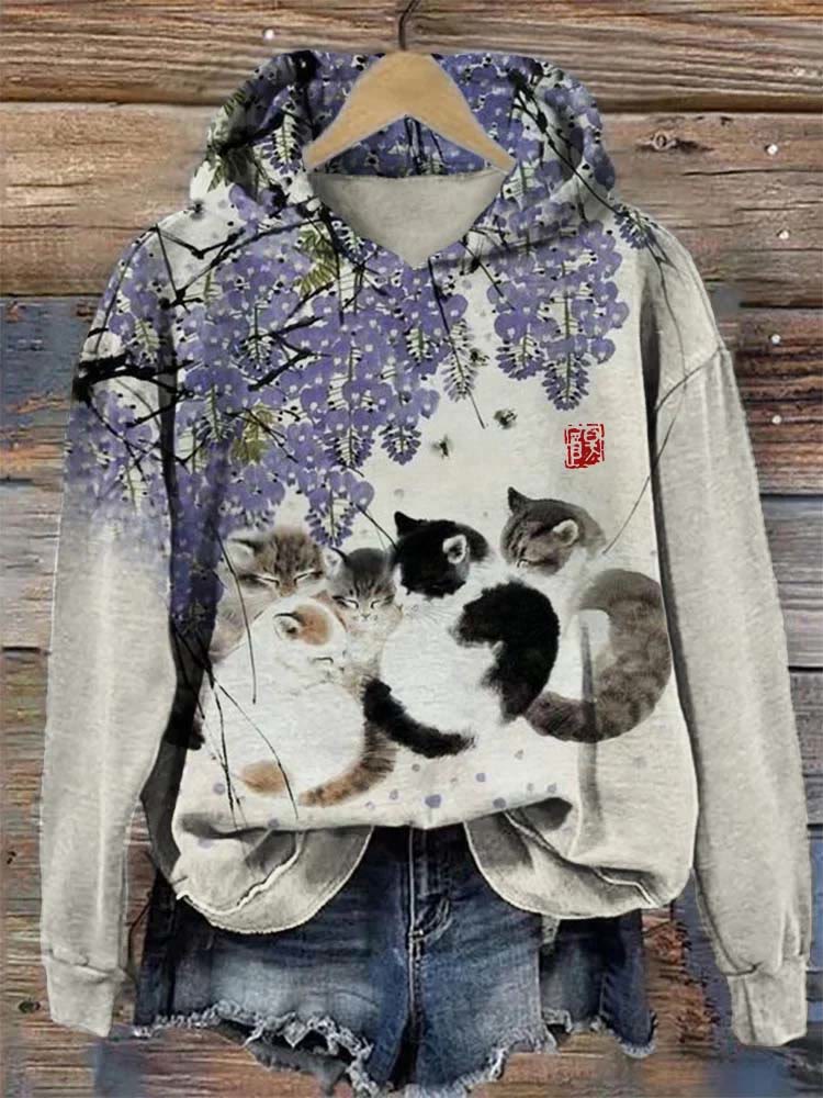 Fuzzy discount cat hoodie