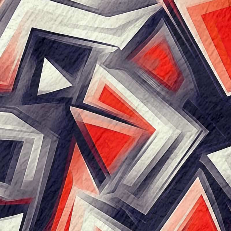 Women's Vintage Irregular Blurred Geometric Pattern Art Print Dress - image 2