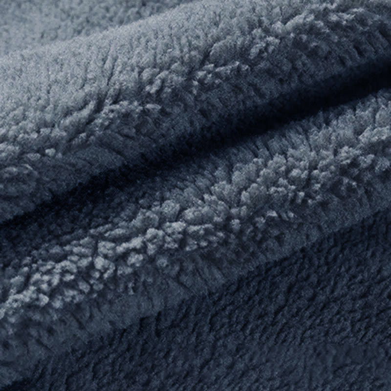 Mysterious Oriental Abstract Silver Auspicious Clouds And Cranes Print Unisex Plush Thick Long-sleeved Fleece Jacket Coat - image 5