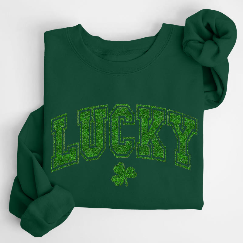 St. Patrick's Day Lucky Clover Print Crew Neck Sweatshirt - Green - US16-18(2XL) - image 5