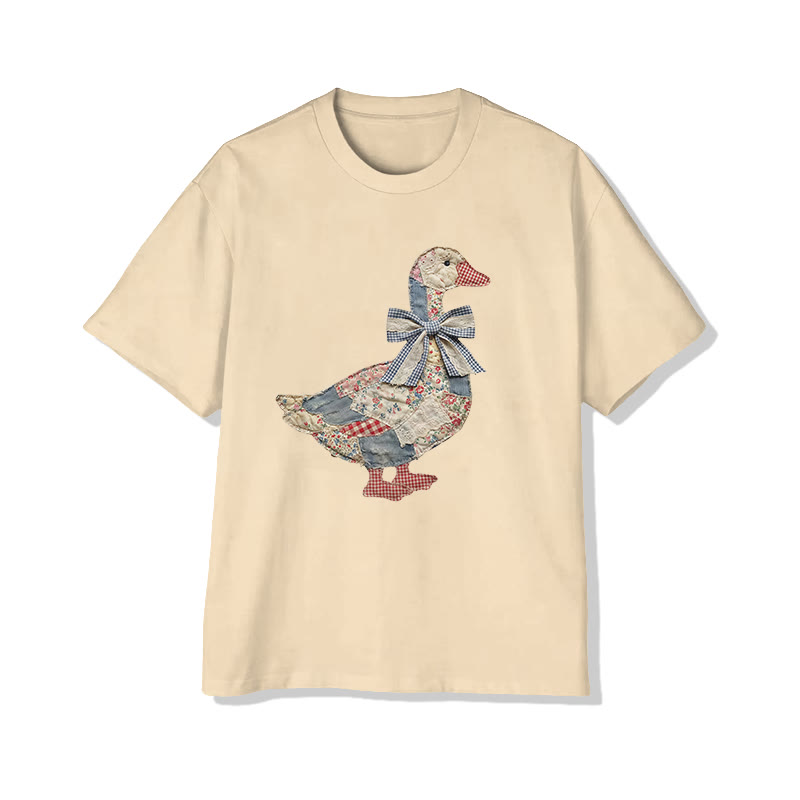 Farm Friends Ducks Pattern Print Pattern Cotton Print T-shirt - Apricot - US16-18(2XL) - image 12