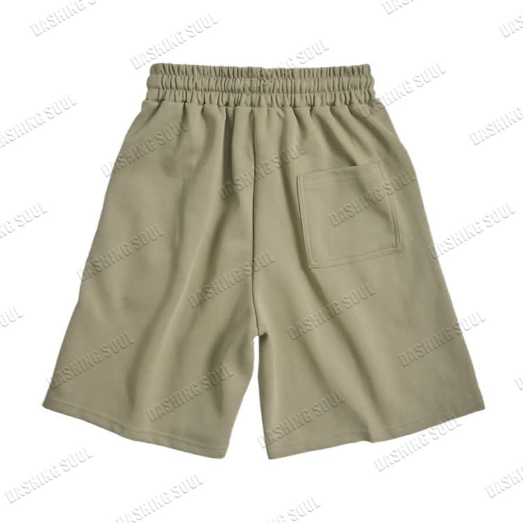 Cotton Solid Color Drawstring Pocket Shorts - image 12