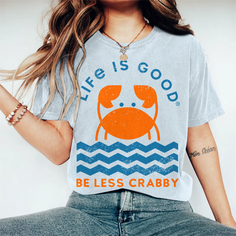 100% Cotton Women's LIFE IS GOOD Art Print Casual T-Shirt - Blue - 2XL - image 8