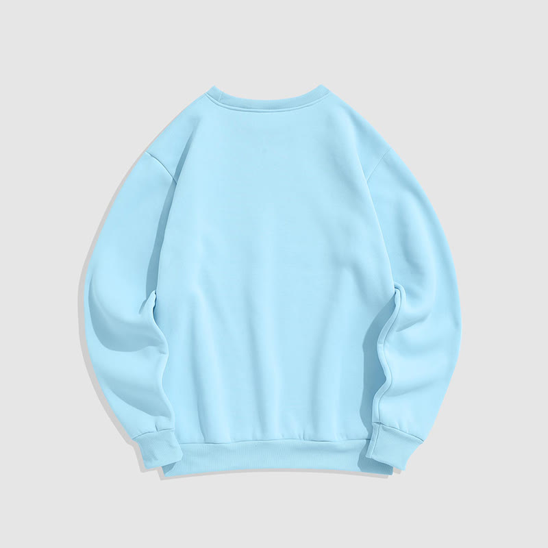 100% Cotton Solid Color Round Neck Casual Fleece Sweatshirt - image 9