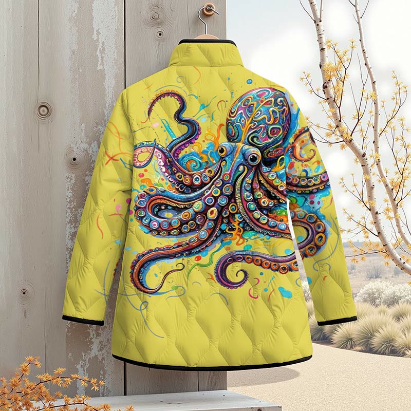 Vintage Rainbow Octopus Art Print Outerwear Jackets - image 14