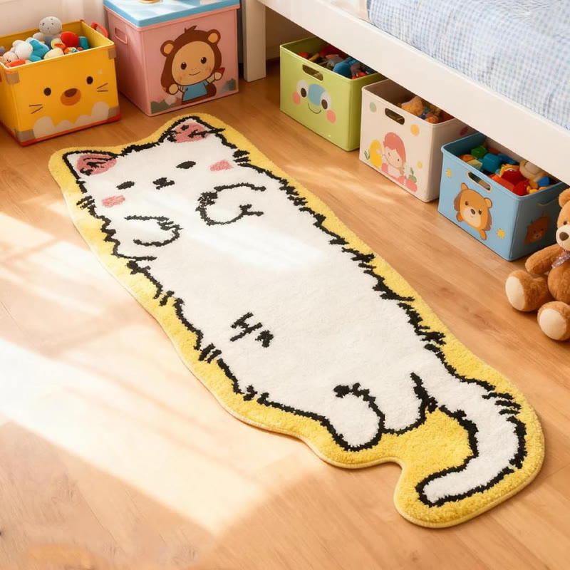 Cute Cat-shaped Soft Faux Cashmere Area Rug Floor Mat - image 8