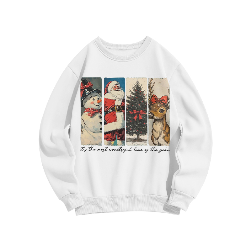 Unisex It's The Most Wonderful Time Of The Year Merry Christmas Print Sweatshirt - White - US16-18(2XL) - image 3