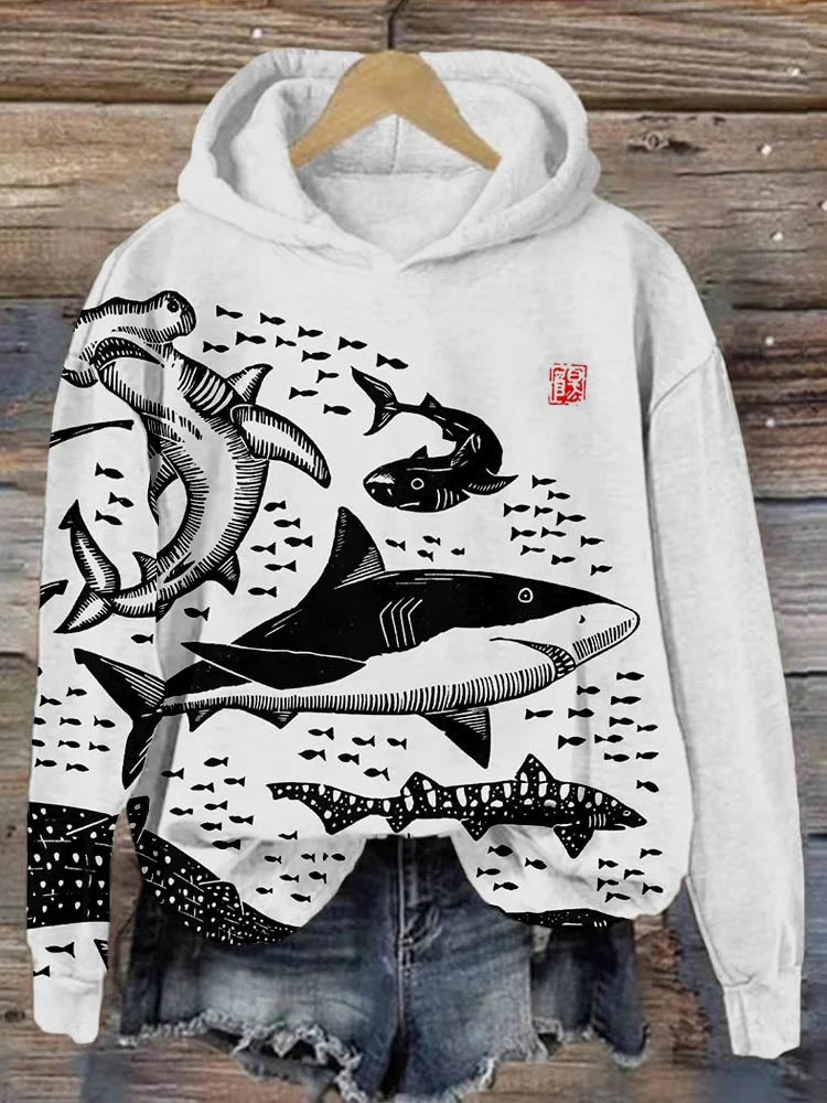 Shark 2025 print hoodie