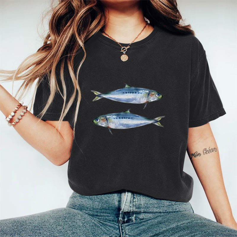 100% Cotton Sardines Baby T-shirt - Black - 2XL - image 2