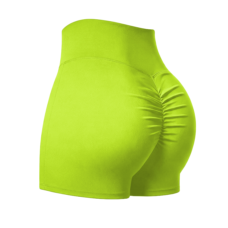 Solid Color Elevate High Waisted Scrunch Lift Active Yoga Shorts - Green - 4XL - image 29