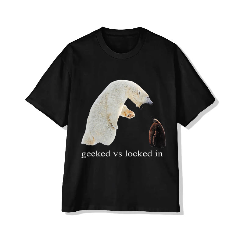 Unisex Funny Meme Print Short Sleeved Crew Neck T-shirt - Black - 2XL - image 4