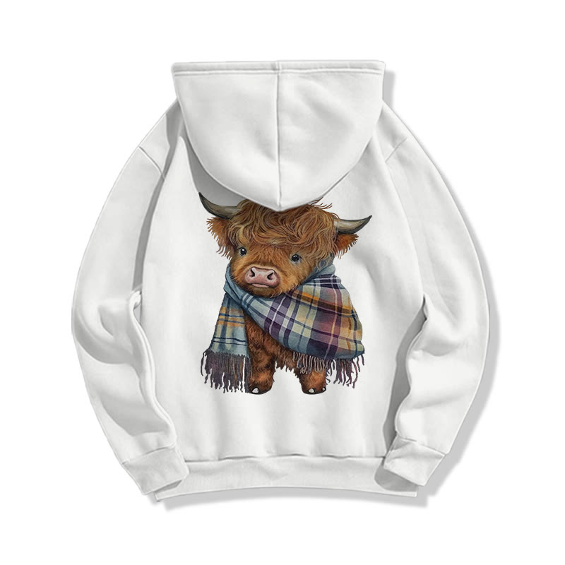 Vintage Scottish Highland Cattle Print Hoodie - image 6