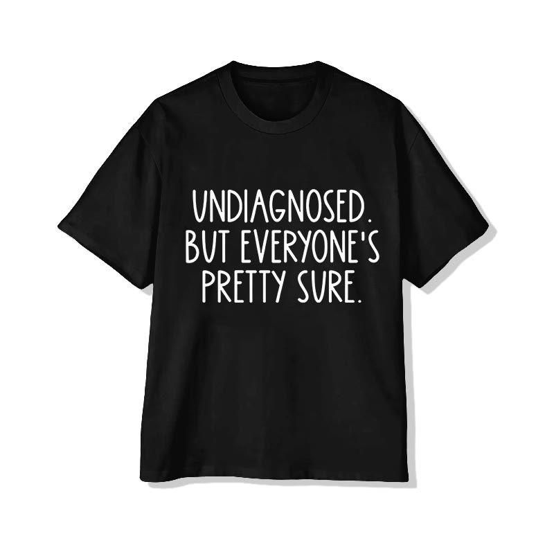 Unisex Self Diagnosed Illness Funny Print Short Sleeved Crew Neck T-Shirt - Black - 2XL - image 5