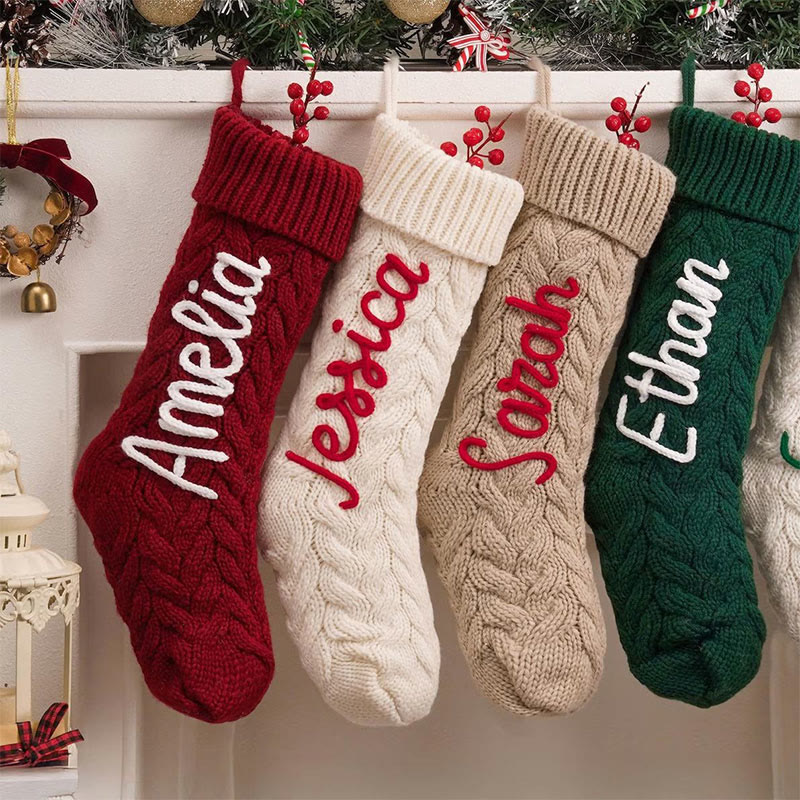 Handmade Chunky Knitted Christmas Ornament Candy Gift Bag - image 8