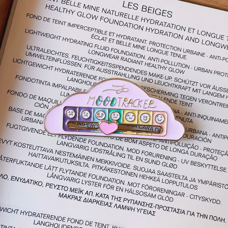 Mood-shifting "social Battery" Slider Pin — Metal Badge Accessory - Pink cloud - One size - image 4