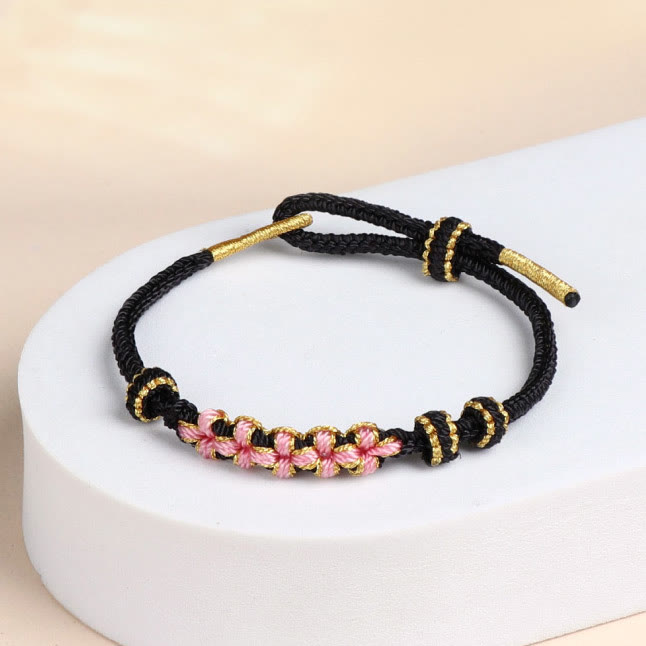 Peach Blossom Knot Diy Bracelet - Black - one size - image 4