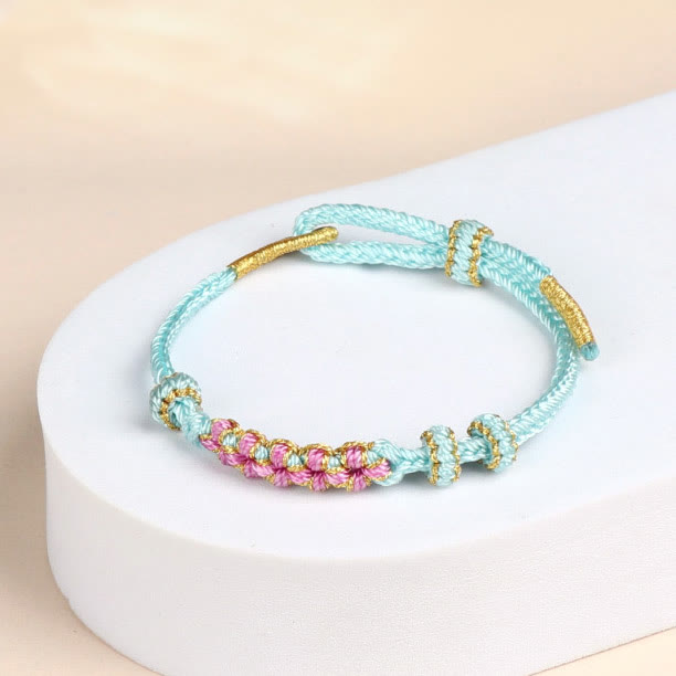 Peach Blossom Knot Diy Bracelet - Blue - one size - image 7