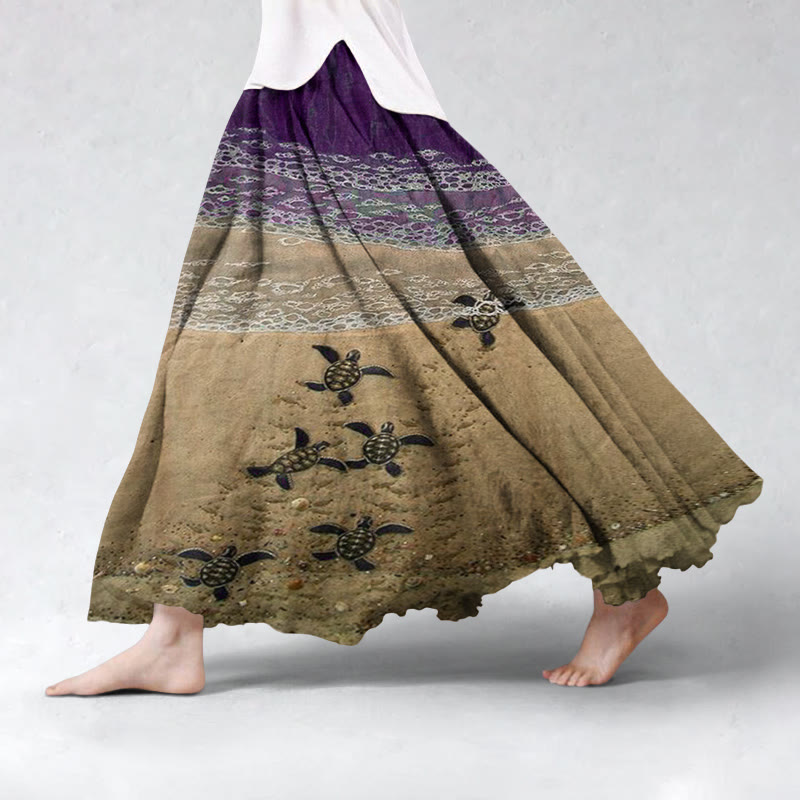 Baby Sea Turtles Beach Skirt - Purple - 5XL - image 5