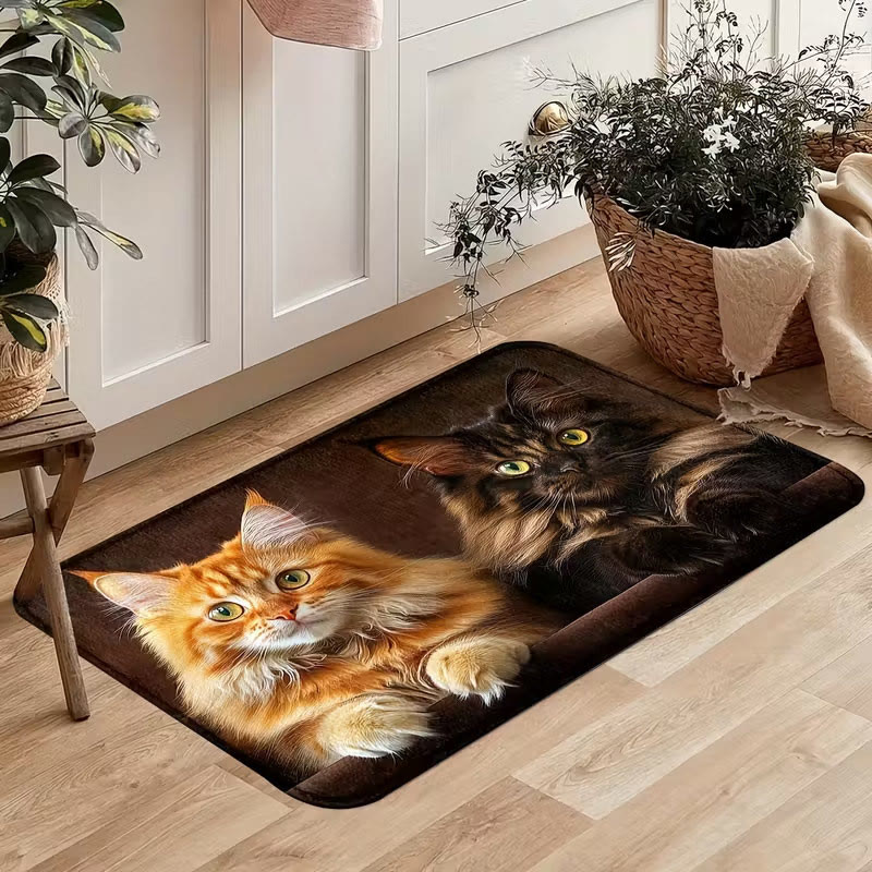 3D Vision Cat Series Printed Easy-to-care Stain-resistant And Wear-resistant Door Mat - 3 - 60*90cm - image 3