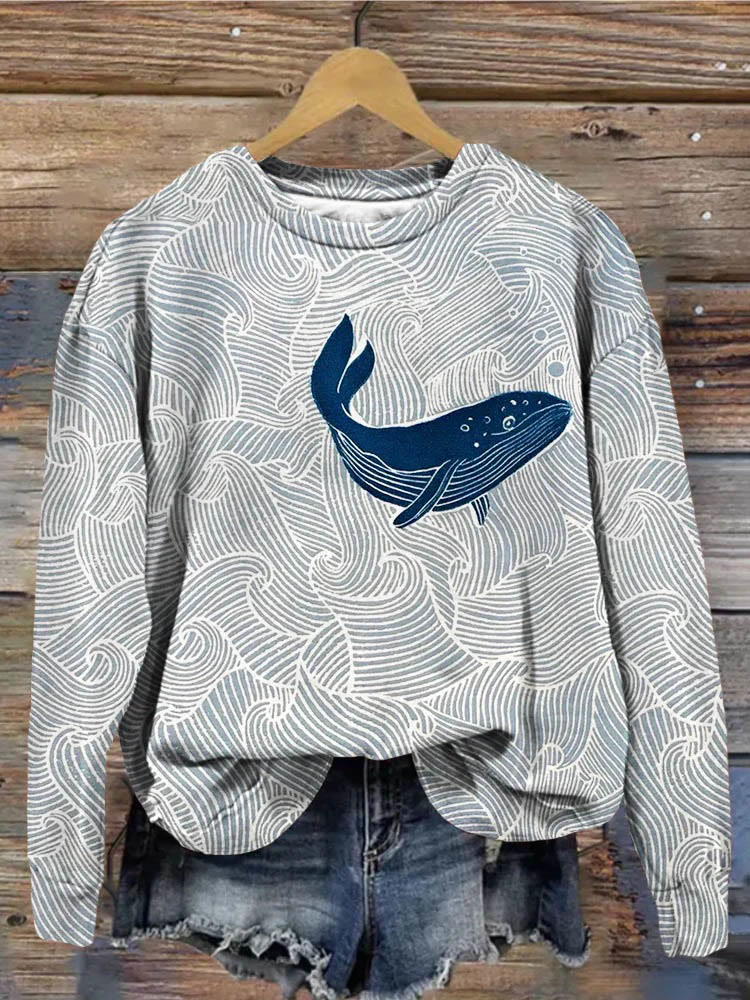 Vintage whale sweatshirt hot sale