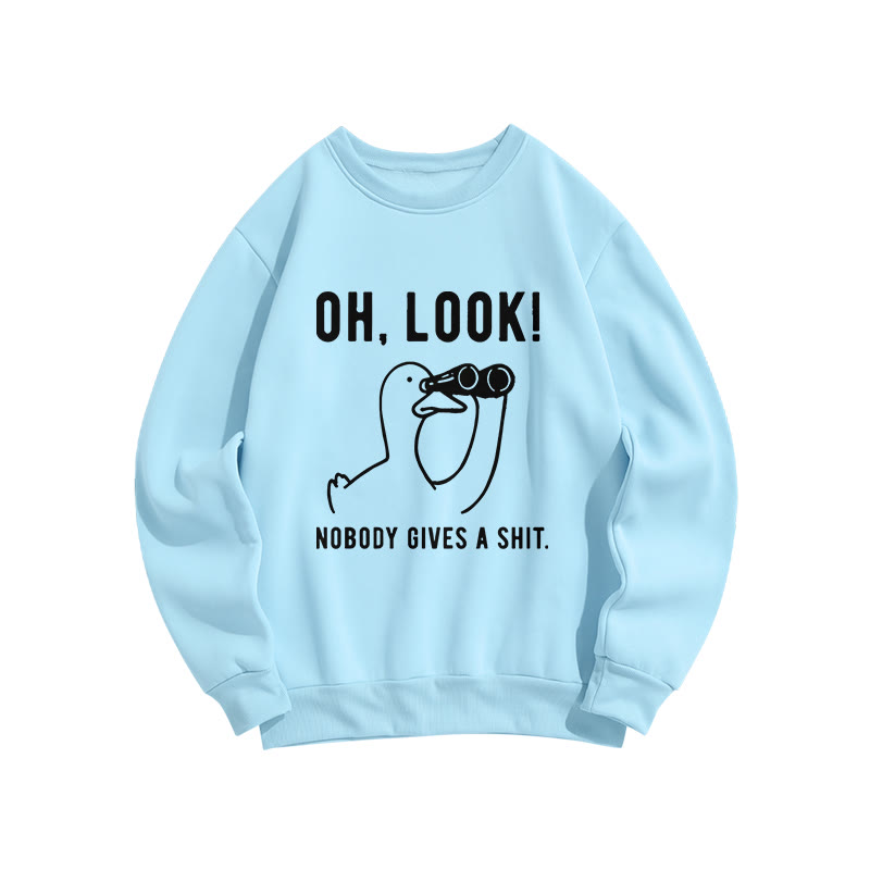 No One Cares About The Duck  Pattern Crew Neck Sweatshirt - Blue - US16-18(2XL) - image 4