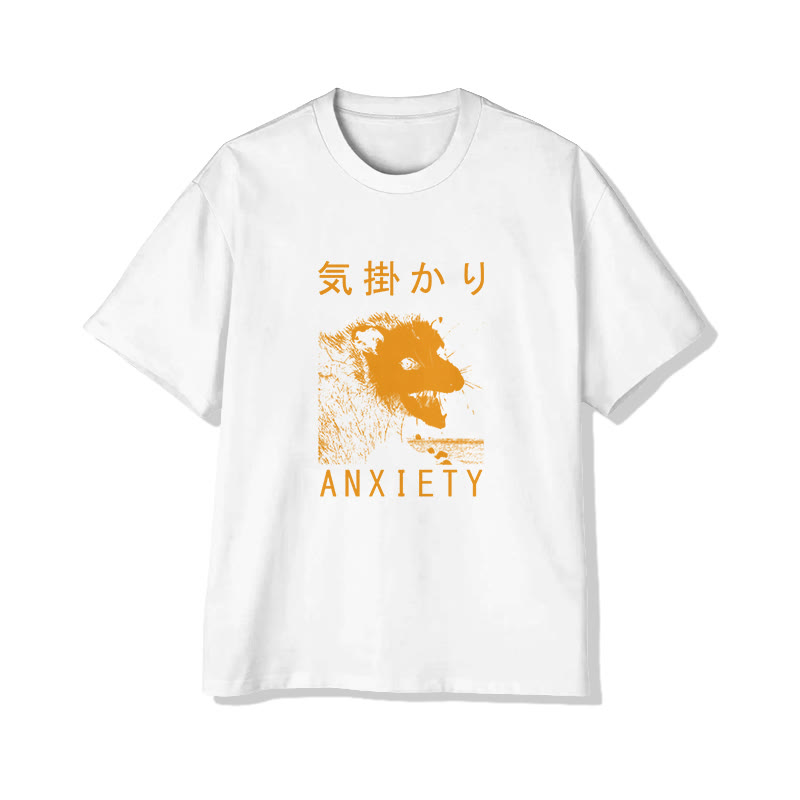 Unisex Anxiety Short Sleeve Crew Neck T-shirt - White - 2XL - image 3