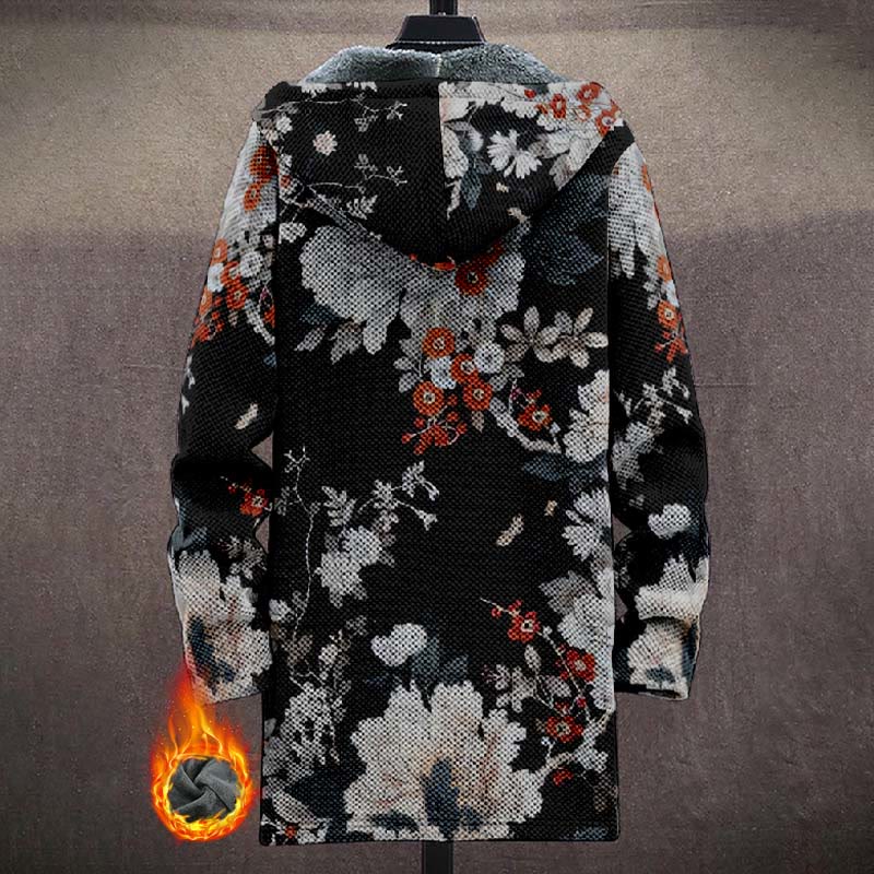 Retro Garden Night Art Print Unisex Plush Thick Long-sleeved Fleece Jacket Coat - image 3