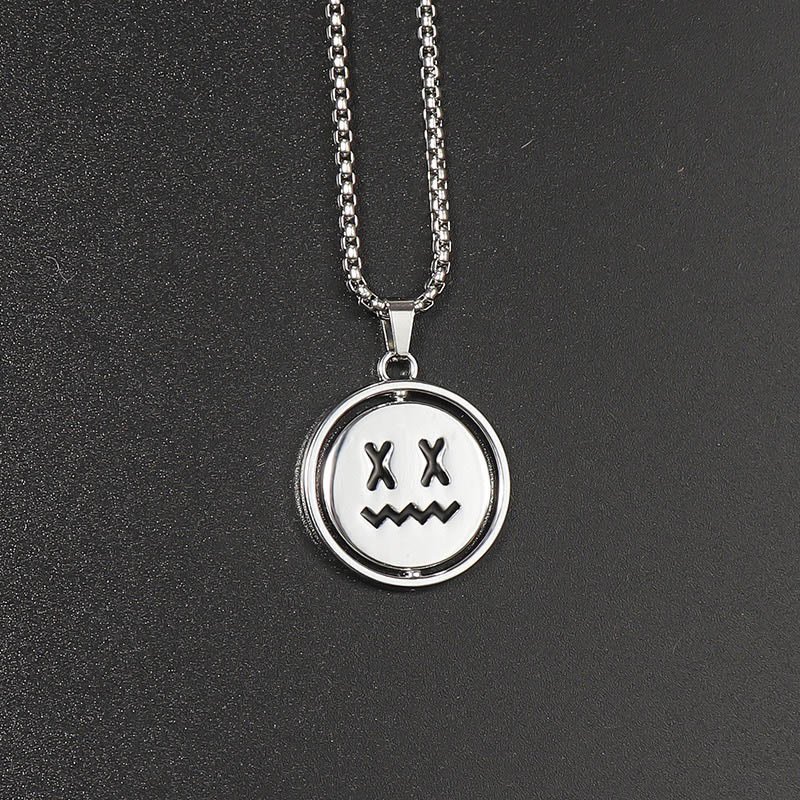 Simple Smiley Rotatable Necklace - image 3