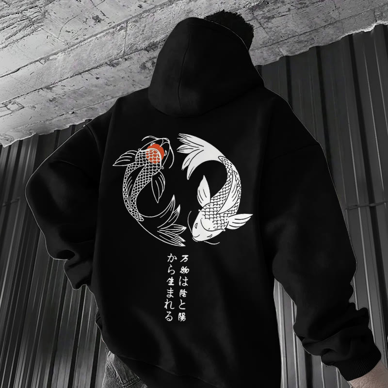  Men's Japanese Koi Patterns Print Hoodie - image 3