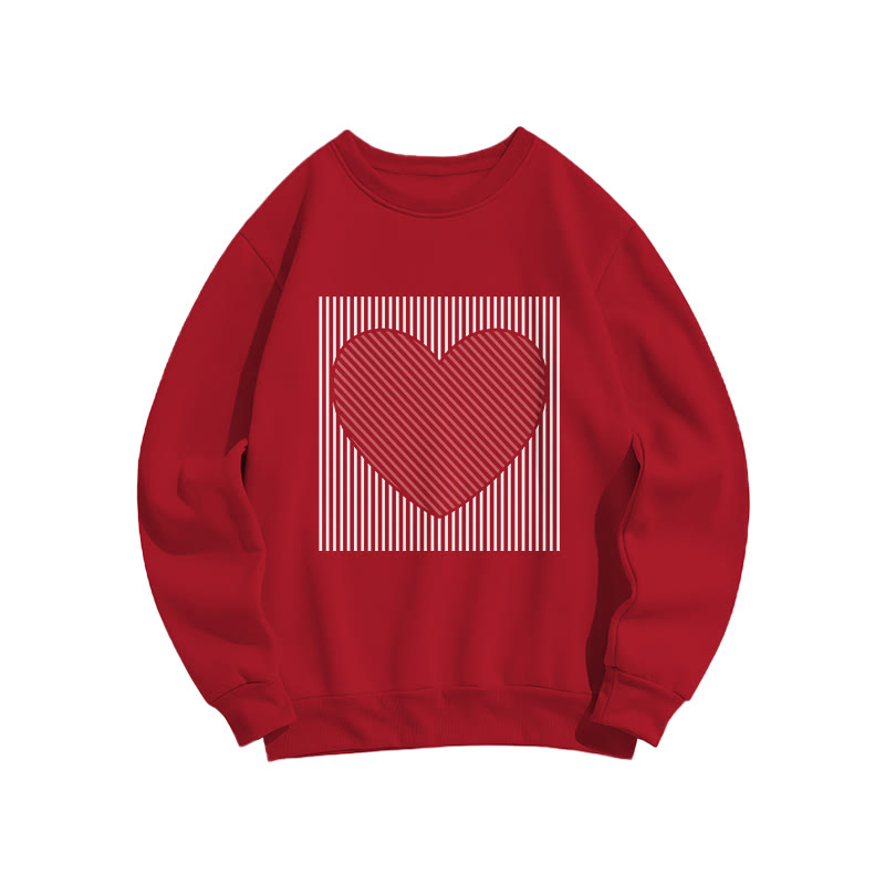 Valentine's Day Heart Print Casual Sweatshirt - Black - 5XL - image 8