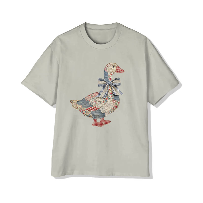 Farm Friends Ducks Pattern Print Pattern Cotton Print T-shirt - Warm Grey - US16-18(2XL) - image 9