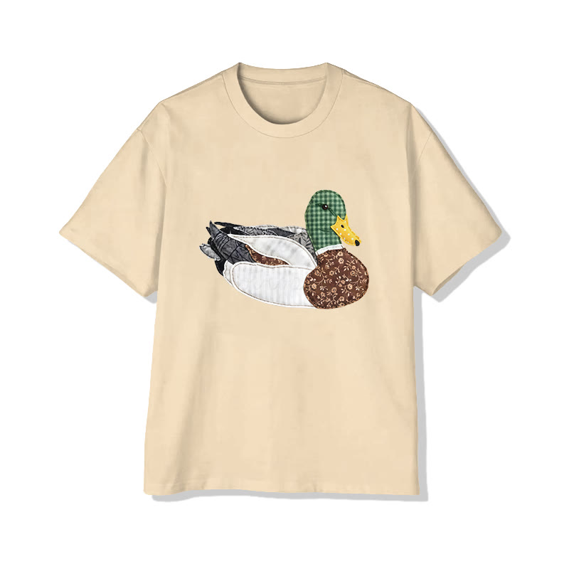 Rural Floral Farm Friend duck pattern Print Pattern Cotton Print T-Shirt - Apricot - US16-18(2XL) - image 14