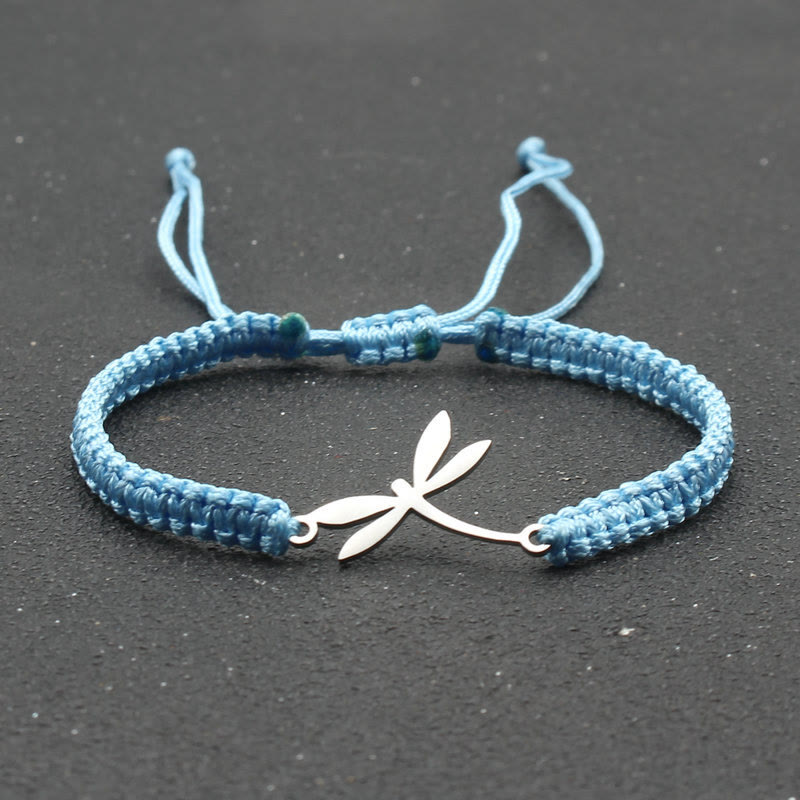 Dragonfly Braided Adjustable Bracelet - Sky Blue - one size - image 6