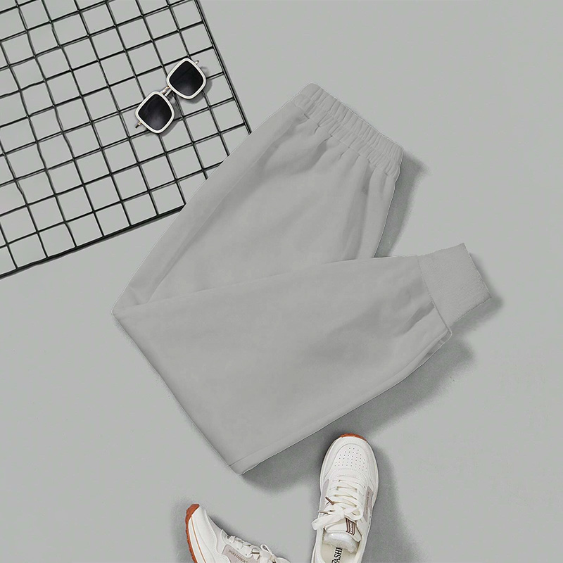 Solid Color Casual Sports Drawstring Sweatpants - Light Gray - 5XL - image 6