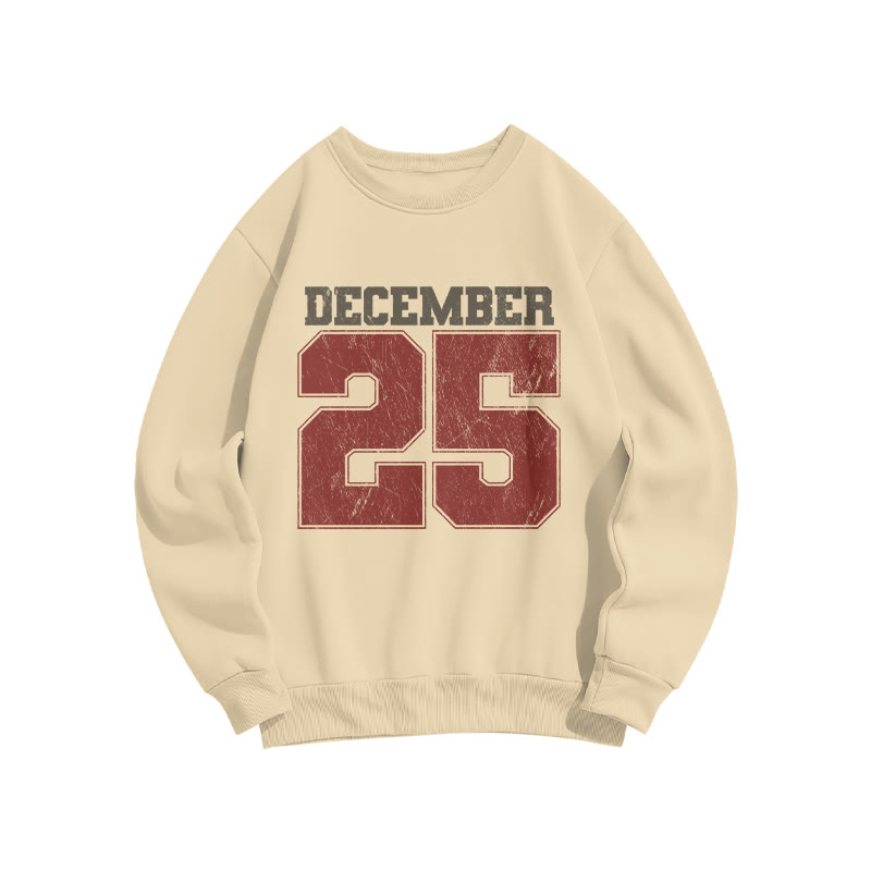 Unisex December 25 Christmas Print Sweatshirt - Apricot - US16-18(2XL) - image 5