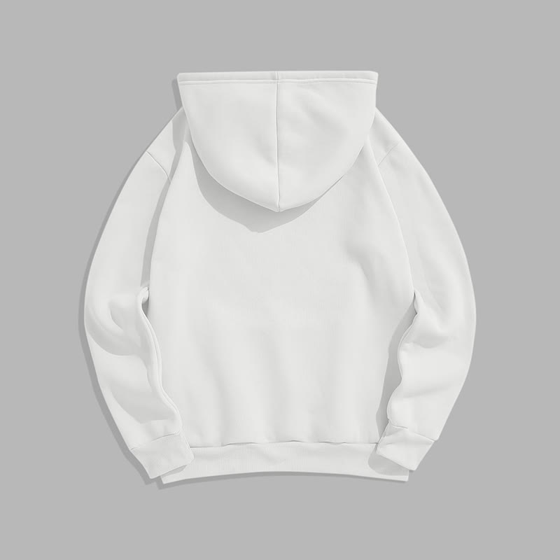 100% Cotton Solid Color Hooded Drawstring Casual Fleece Hoodie - image 19