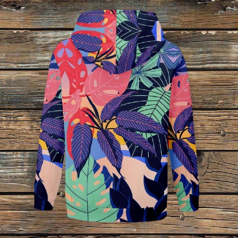 Women's Colorful Tree Leaves Art Print Fleece Jacket - image 3