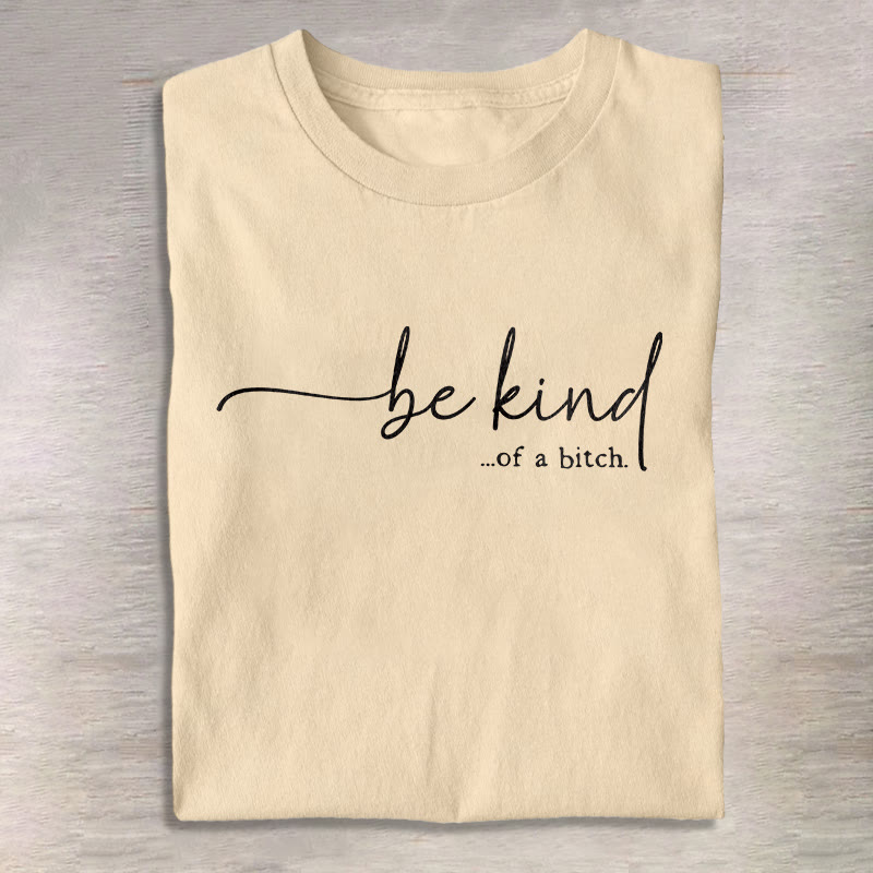 Unisex Funny Be Kind Of A Bitch Print Three Rabbits Pattern Cotton Print T-shirt - Apricot - US20-22(3XL) - image 4