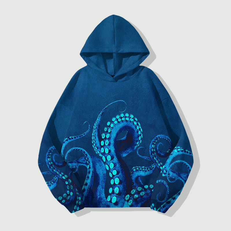 Vintage Ombre Octopus Tentacles Art Print Long Sleeve Hoodie - image 3