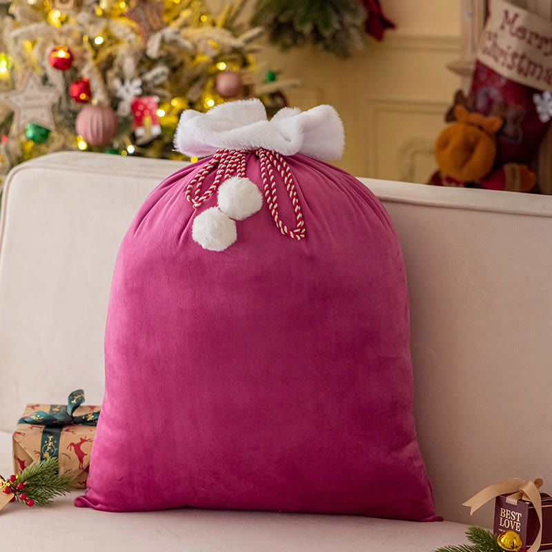 Christmas Gift Bag Drawstring Bag Velvet Bag - Rose - 40*60cm - image 12