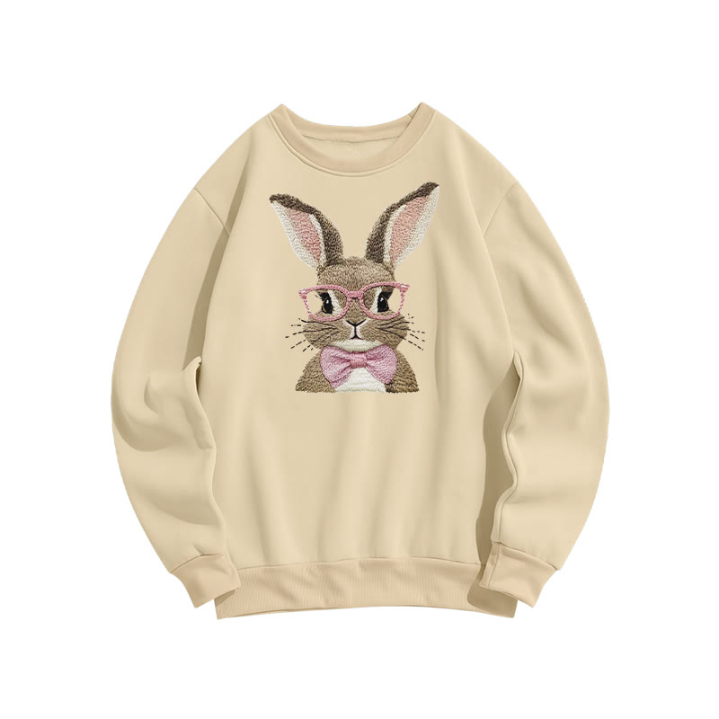 Easter Bunny with Glasses print sweatshirt - Apricot - US16-18(2XL) - image 4