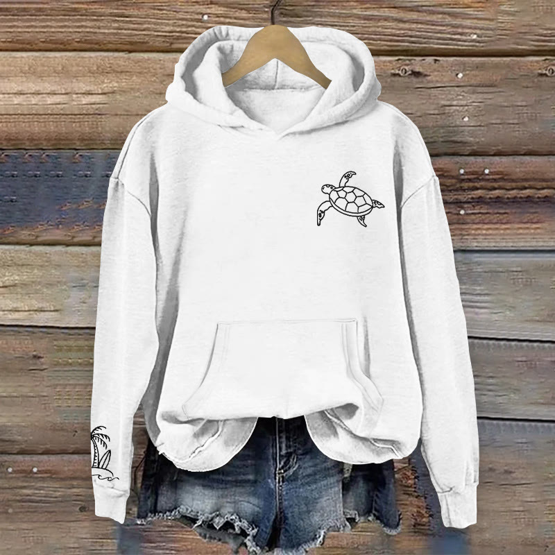 100% Cotton The Ocean Is Calling Print Hoodie - image 8