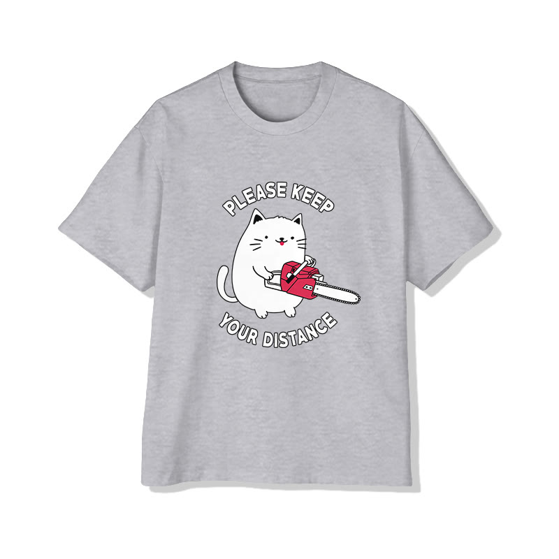 Unisex Keep Your Distance Short Sleeve Crew Neck T-shirt - Grey - 2XL - image 3