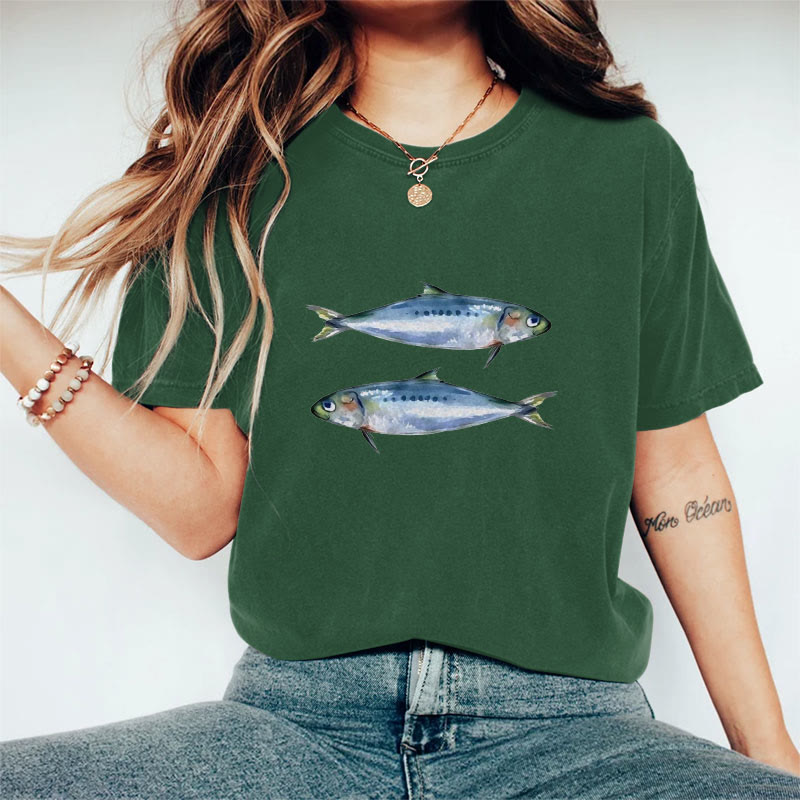 100% Cotton Sardines Baby T-shirt - Green - 2XL - image 5