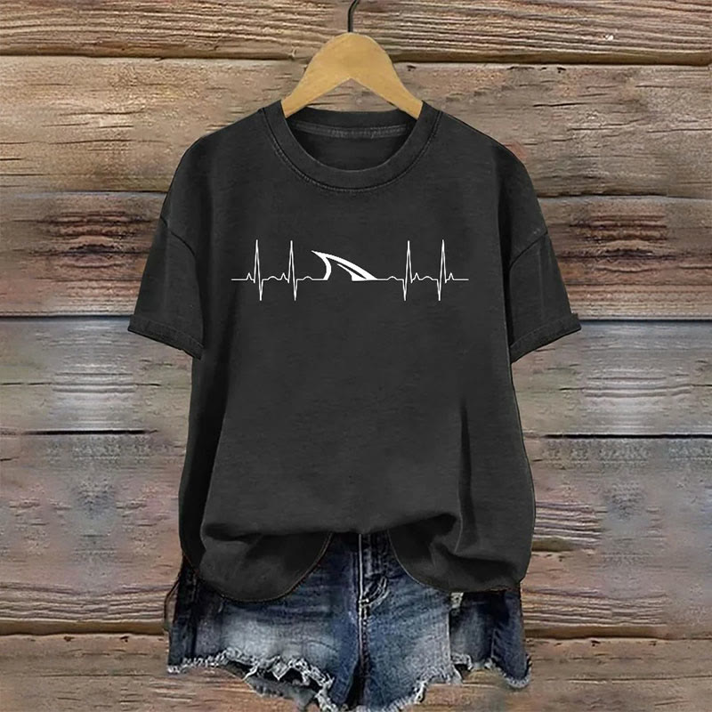 Shark Week Marine Life Conservation Art Print Casual Short Sleeve Crew Neck T-shirt