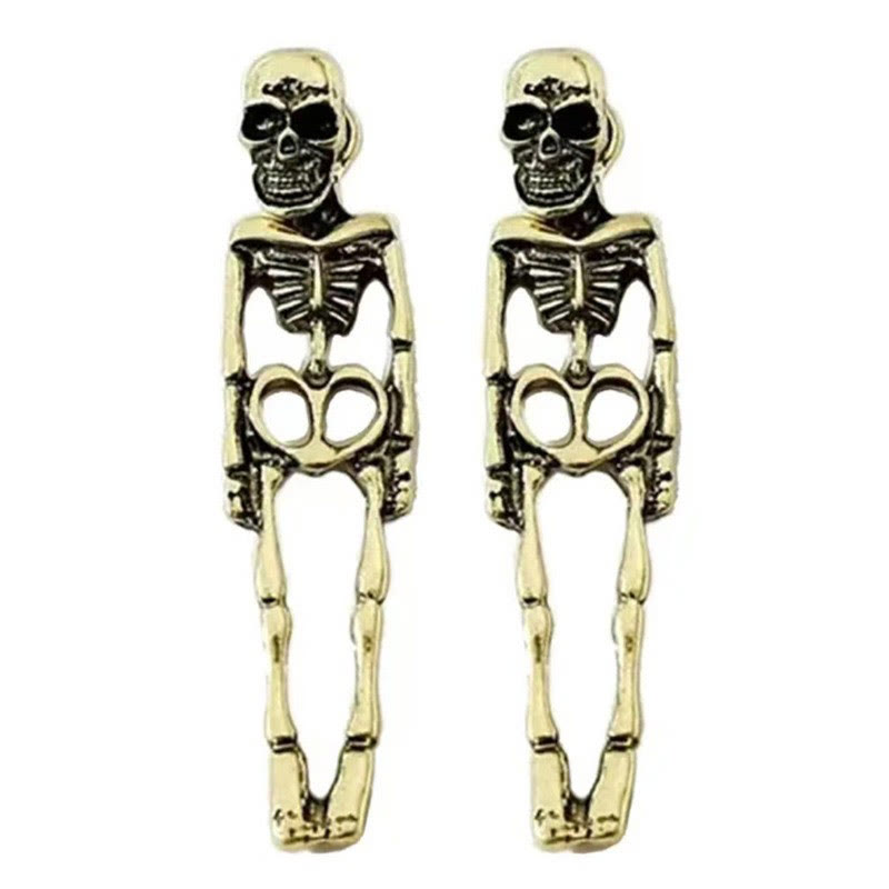 Dashingsoul Halloween Skeleton Simulation Human Skeleton Earrings