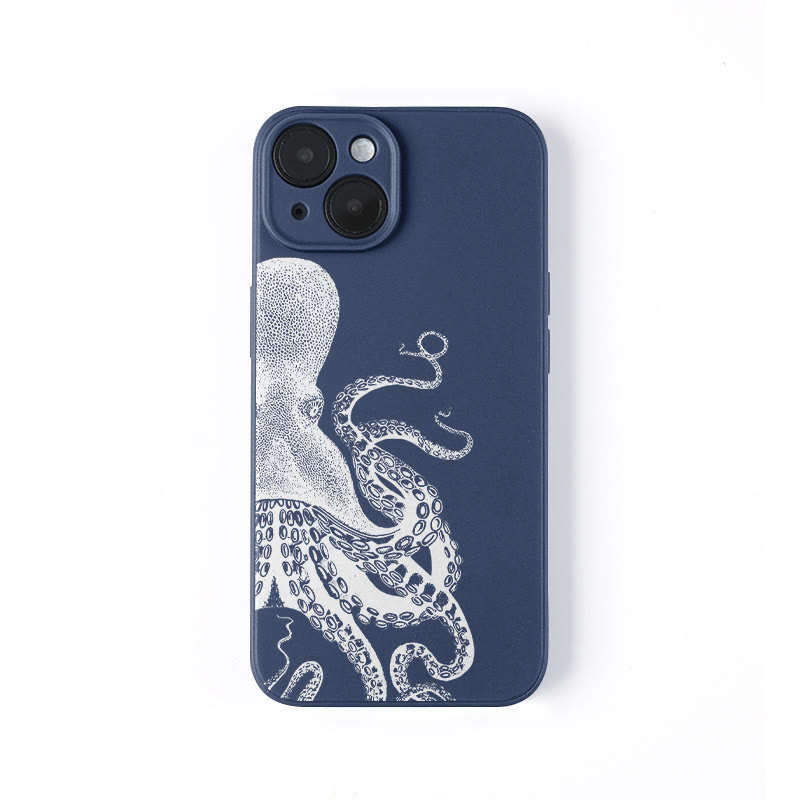 Japanese Art Octopus Print Phone Case - Navy Blue - iPhone 16 Pro Max - image 3