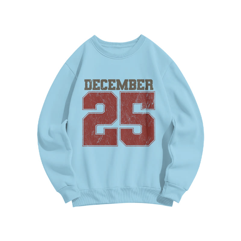 Unisex December 25 Christmas Print Sweatshirt - Blue - US16-18(2XL) - image 9