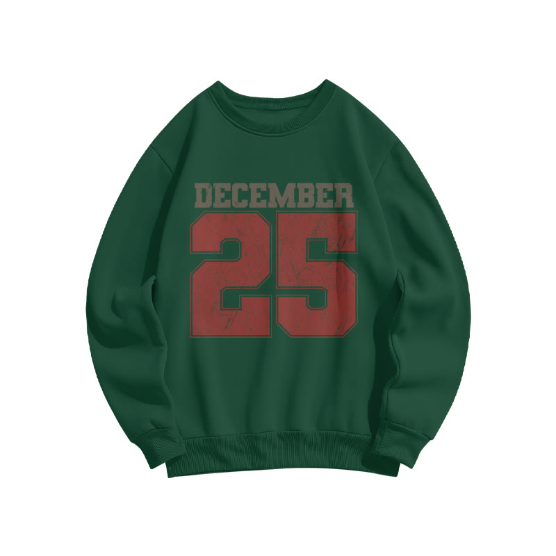 Unisex December 25 Christmas Print Sweatshirt - Dark Green - US16-18(2XL) - image 7