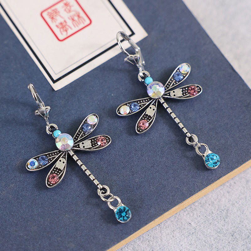 Women's Fashion Colored Dragonfly Earrings - image 5